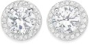 Sterling-Silver-Round-Cubic-Zirconia-Cluster-Stud-Earrings Sale