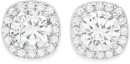 Sterling-Silver-Cushion-Cubic-Zirconia-Cluster-Stud-Earrings Sale