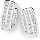 Sterling-Silver-Two-Row-Cubic-Zirconia-Huggies Sale