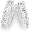 Sterling-Silver-Princess-Cubic-Zirconia-Huggies Sale