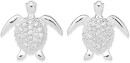 Sterling-Silver-Cubic-Zirconia-Pave-Turtle-Studs Sale