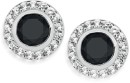 Sterling-Silver-Round-Black-Cubic-Zirconia-Cluster-Stud-Earrings Sale