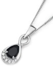 Sterling-Silver-Black-Pear-Cubic-Zirconia-Infinity-Pendant Sale