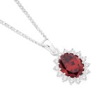 Sterling-Silver-Royal-Oval-Red-Cubic-Zirconia-Pendant Sale