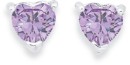 Sterling-Silver-Lavender-Cubic-Zirconia-Claw-Stud-Heart-Earrings Sale