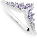 Sterling-Silver-Lavender-Cubic-Zirconia-Tiara-Style-V-Ring Sale