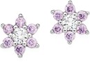 Sterling-Silver-Violet-Cubic-Zirconia-Flower-Cluster-Earrings Sale