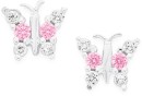 Sterling-Silver-Pink-White-Cubic-Zirconia-Butterfly-Studs Sale