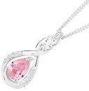 Sterling-Silver-Pear-Pink-Cubic-Zirconia-Marquise-Cubic-Zirconia-Pendant Sale