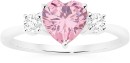 Sterling-Silver-Pink-Cubic-Zirconia-Heart-Ring Sale