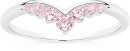 Sterling-Silver-Pink-Cubic-Zirconia-Tiara-Style-V-Ring Sale