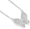 Sterling-Silver-355cm-Pave-Cubic-Zirconia-Butterfly-Necklet Sale