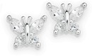 Sterling-Silver-Cubic-Zirconia-Butterfly-Stud-Earrings Sale