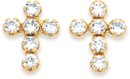 9ct-Gold-Cubic-Zirconia-Cross-Stud-Earrings Sale