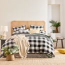 Della-Check-Reversible-Black-Quilt-Cover-Set-by-Habitat Sale