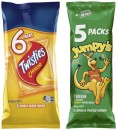 Twisties-6-Pack-or-Jumpys-or-Doritos-5-Pack Sale