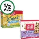 Uncle-Tobys-Muesli-Bars-185g-Pk-6-or-Le-Snak-132g-Pk-6 Sale