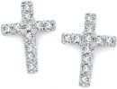 Exquisites-9ct-Gold-Diamond-Cross-Stud-Earrings Sale