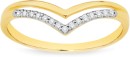 9ct-Gold-Diamond-Double-V-Shape-Ring Sale