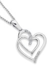 9ct-White-Gold-Diamond-Double-Linked-Heart-Pendant Sale