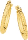 9ct-Gold-2x10mm-Diamond-Cut-Hoop-Earrings Sale