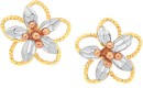 9ct-Gold-Tri-Tone-Flower-Stud-Earrings Sale