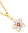 9ct-Gold-Tri-Tone-Flower-Pendant Sale