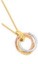 9ct-Gold-Tri-Tone-Twist-Polish-Triple-Rings-Pendant Sale