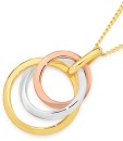 9ct-Gold-Tri-Tone-Triple-Circle-Pendant Sale