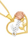 9ct-Gold-Tri-Tone-Mum-Pendant Sale