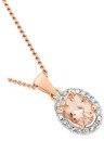 9ct-Rose-Gold-Morganite-Diamond-Pendant Sale