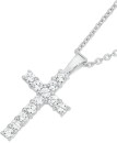 Sterling-Silver-Cubic-Zirconia-Claw-Set-Cross-Pendant Sale