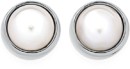 Sterling-Silver-White-Pearl-Bezel-Stud-Earrings Sale