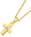 9ct-Gold-10mm-Diamond-Centre-Mini-Cross-Pendant Sale