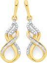 9ct-Gold-Diamond-Infinity-Drop-Stud-Earrings Sale