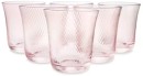 6-Pink-Swirl-Stemless-Glasses Sale