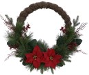 David-Jones-Collection-Pine-and-Poinsettia-Elegant-Half-Wreath-70cm Sale