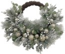 David-Jones-Collection-Mixed-Eucalyptus-and-Bauble-Flocked-Half-Wreath-80cm Sale