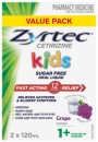 Zyrtec-Kids-Allergy-Hayfever-Relief-Grape-Flavour-2-x-120mL-Liquid-Value-Pack Sale