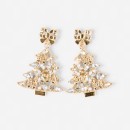 Christmas-Tree-Diamante-Drop-Earrings-Gold-Tone Sale