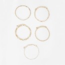 5-Pack-Chain-and-Diamante-Bracelet-Gold-Tone Sale