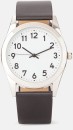 Mens-Classic-Analogue-Watch-with-Silver-Case-Black-Strap Sale