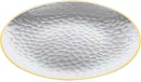 NEW-Plate-Clear-Dimple-Gold-Rim-230mm-Pk-10 Sale