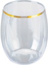 NEW-Wine-Glass-Stemless-Gold-Rim-350ml-Pk-4 Sale