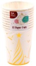 NEW-Christmas-Cup-Gold-Christmas-Foil-250ml-Pk-10 Sale