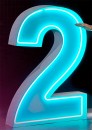 NEW-Marquee-Neon-Number-2-12m-White-Metal-HIRE Sale