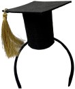 NEW-Headband-Mortar-Board-Fabric-Graduation-Ea Sale