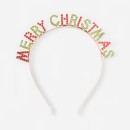 Merry-Christmas-Headband-Red-Green-and-Gold-Tone Sale