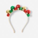 Christmas-Bauble-Headband-Gold-Tone-Green-and-Red Sale