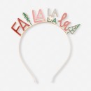 Fa-La-La-La-Headband-Gold-Tone-Green-and-Red Sale